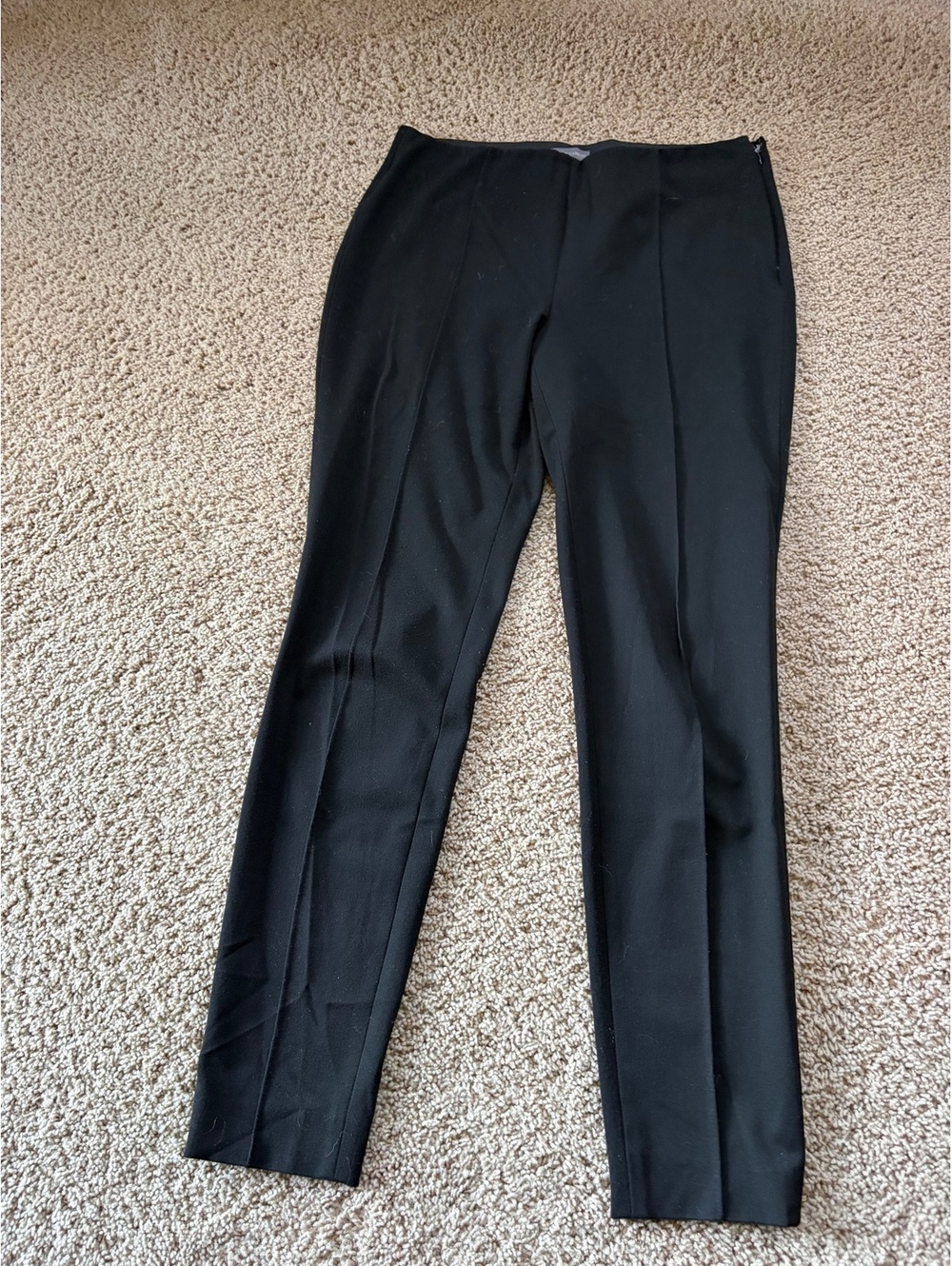 Vince Camuto Black Pintuck Seam Front Tapered Ankle Dress Pants Side Zip Women 6